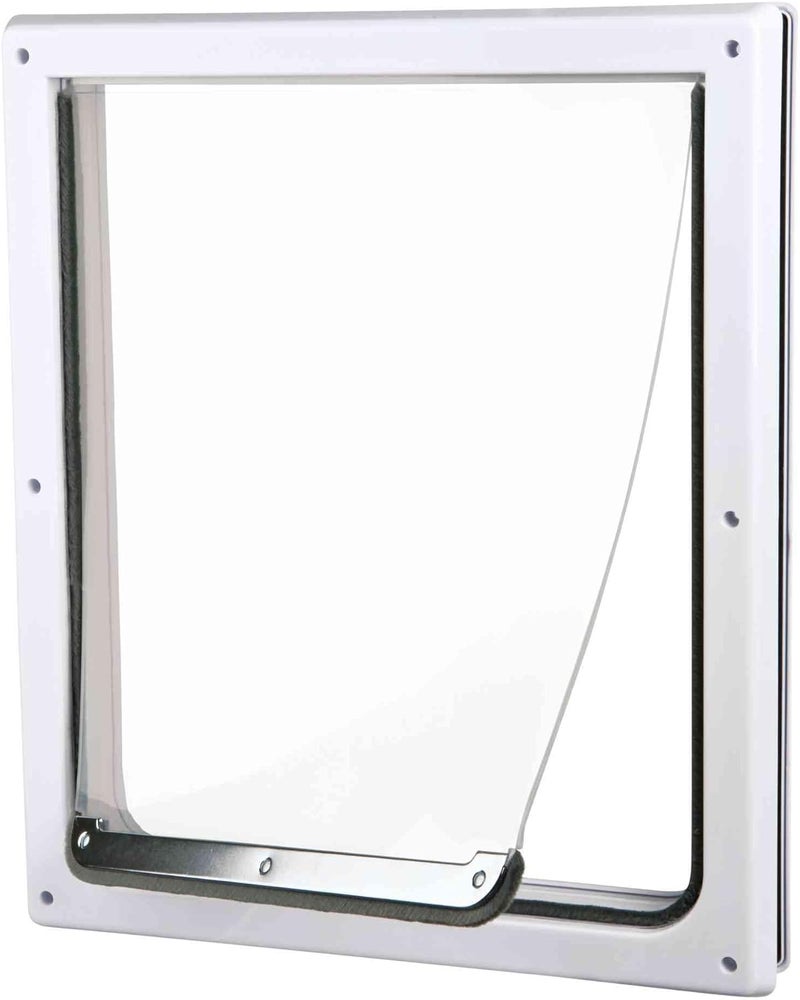 Trixie 2-Way Dog Flap, 39 x 45 cm, White - Flexible and Lockable Pet Door - Image 1